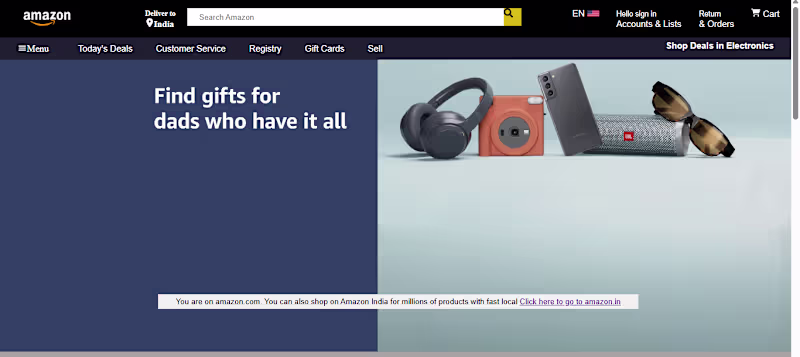 Cover image for A simple Amazon landing page clone built using React.js and ...