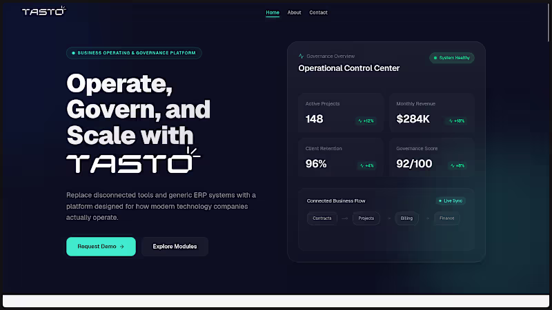 Cover image for Tasto | ERP, CRM & Business Operations Platform