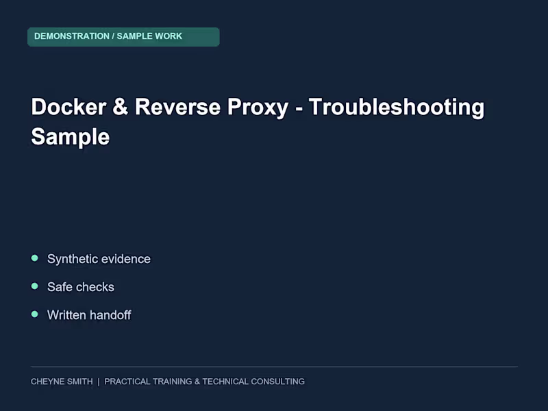 Cover image for Docker & Reverse Proxy - Troubleshooting Sample