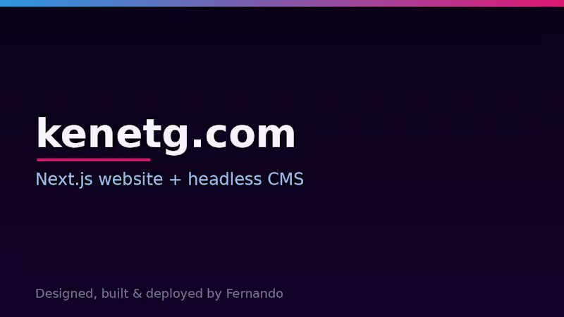 Cover image for kenetg.com (http://kenetg.com) — a live,