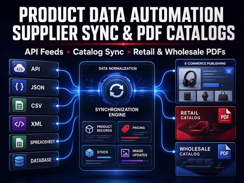 Cover image for Product Data Automation, Supplier Sync & PDF Catalogs