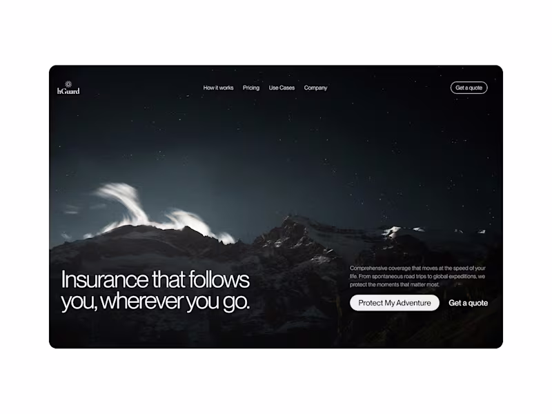 Cover image for User-Friendly Travel Insurance Landing Page for hGuard