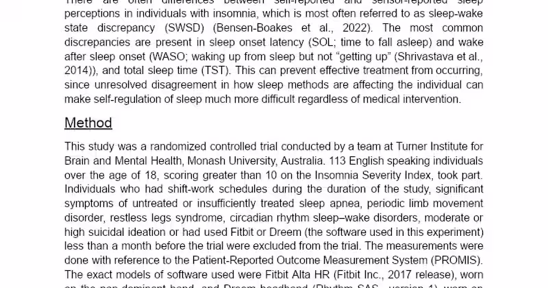 Cover image for Wearable Devices and Insomnia Management Study