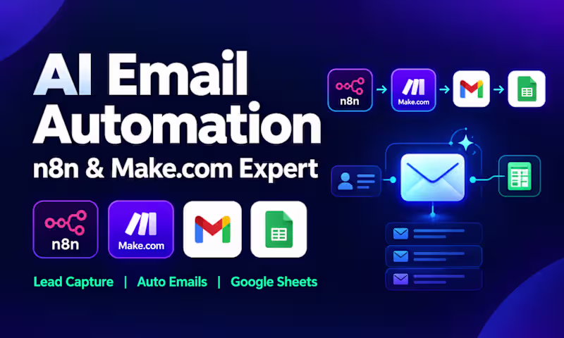 Cover image for AI Email Automation System — n8n & Make.com