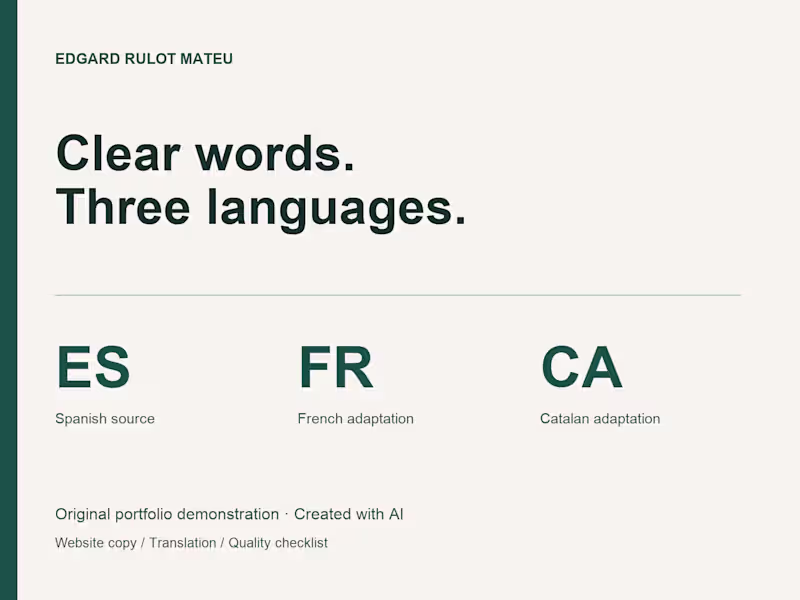 Cover image for Spanish–French–Catalan translation sample | AI-directed demo