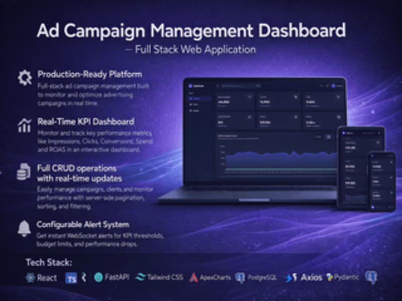 Cover image for Full-stack Ad Campaign Management Dashboard