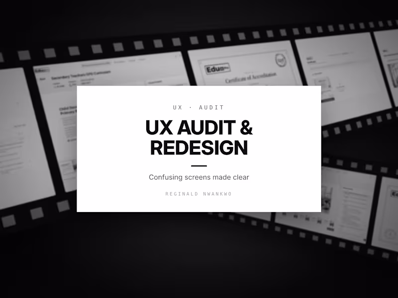 Cover image for UX Audit & Redesign