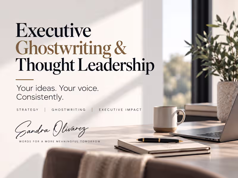 Cover image for Executive Ghostwriting & Thought Leadership Retainer