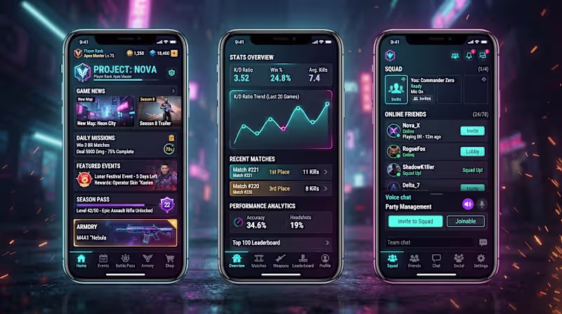 Cover image for Mobile Battle Royale App UI Design
