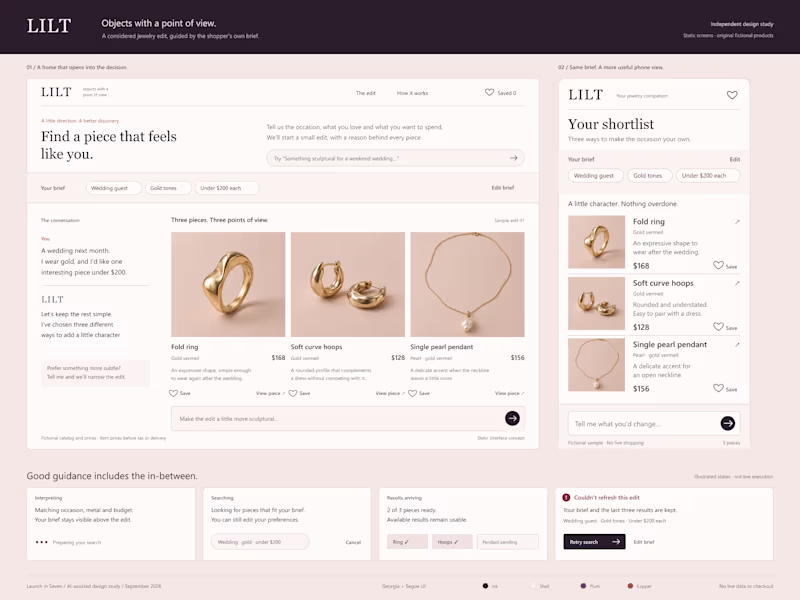 Cover image for LILT — Jewelry Shopping Companion | UI Design Study