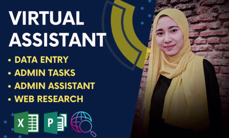 Cover image for I will virtual assistant for data entry, admin marketing tasks