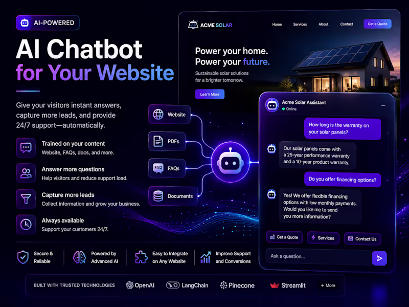 Cover image for AI Chatbot for Your Website