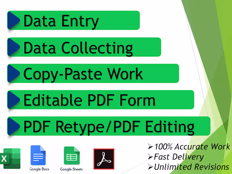 Cover image for I can provide 100% accurate Data Entry Service
