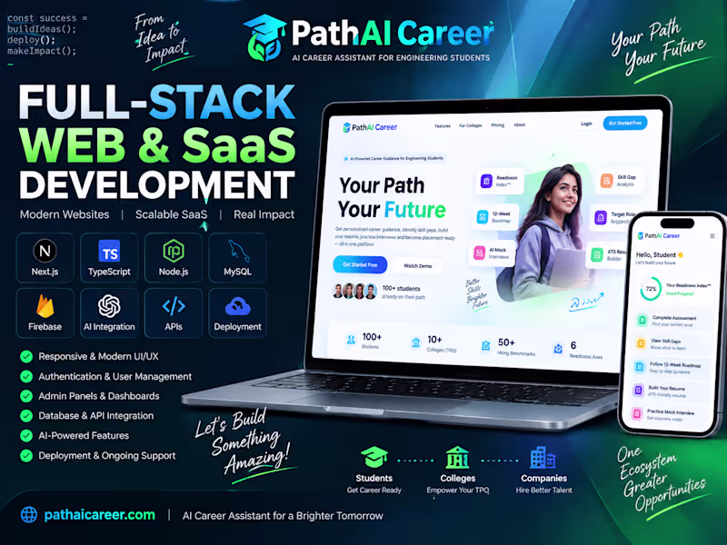 Cover image for I will build a modern full-stack website or SaaS application