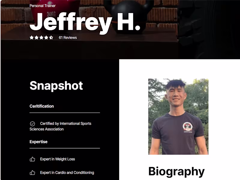 Cover image for Personal Trainer Profile