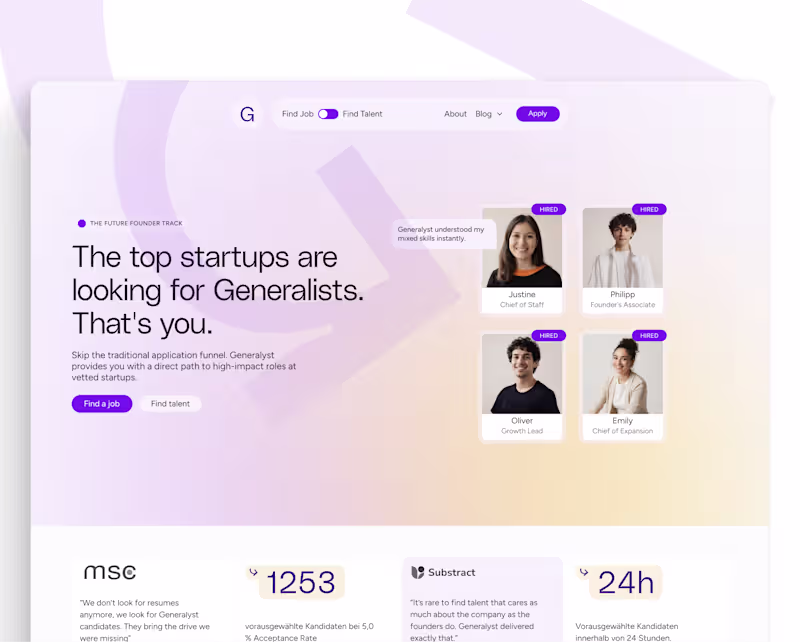 Cover image for Hero concept for Generalyst - the place where SaaS founders ...