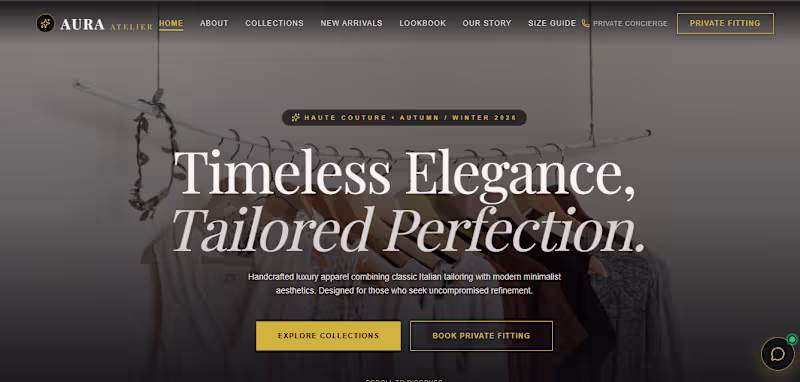 Cover image for Aura Atelier – Luxury Fashion Boutique Website