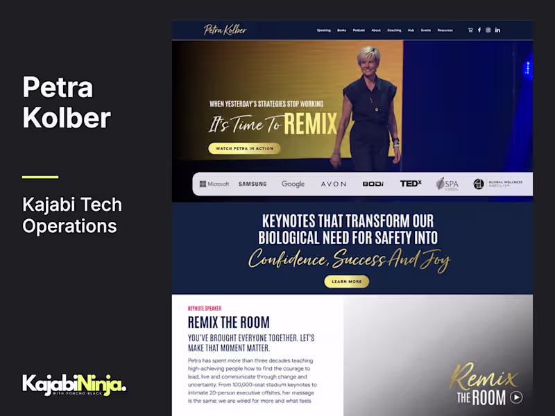 Cover image for Kajabi Tech Operations for Petra Kolber