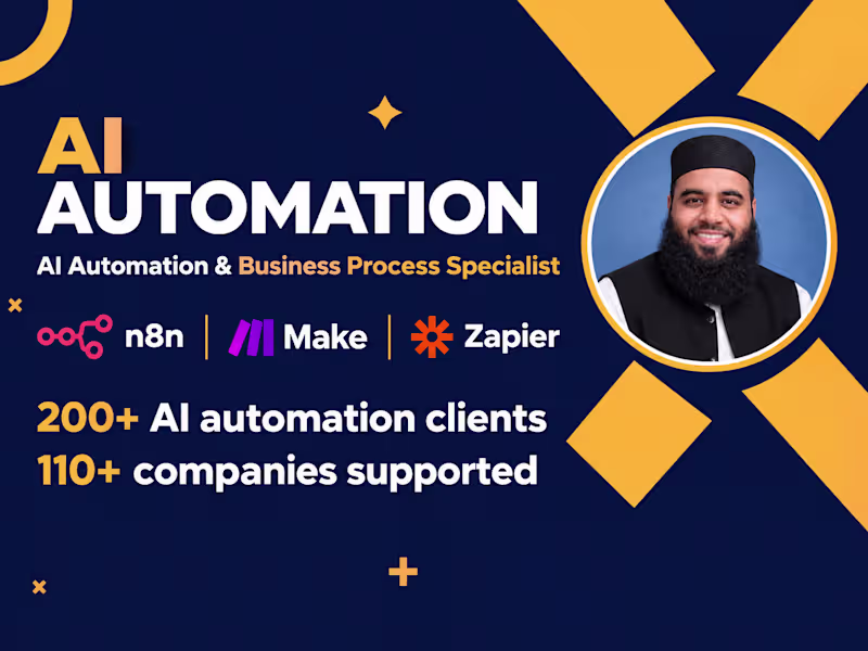 Cover image for AI Automation & Business Process Specialist | n8n, Make, Zapier