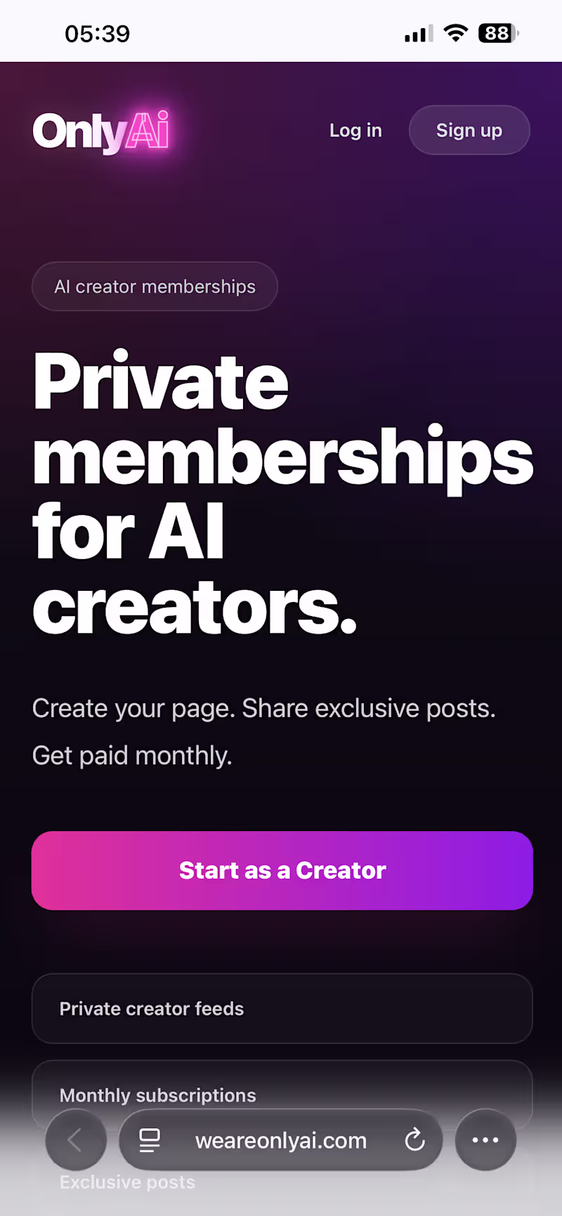Cover image for OnlyAI — AI Creator Membership