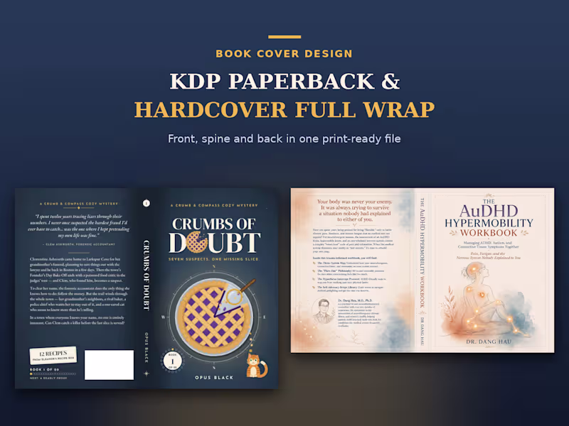 Cover image for KDP Paperback & Hardcover Full Wrap Book Cover Design