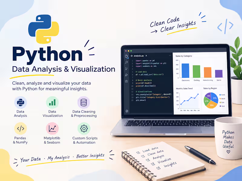 Cover image for Python Data Analysis & Visualization