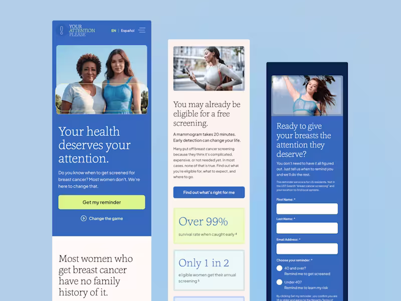 Cover image for Your Attention Please — Breast Health Campaign Redesign