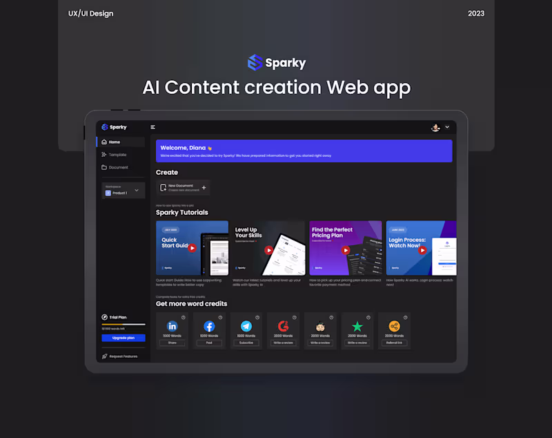 Cover image for Copywriting AI Tool on Behance
