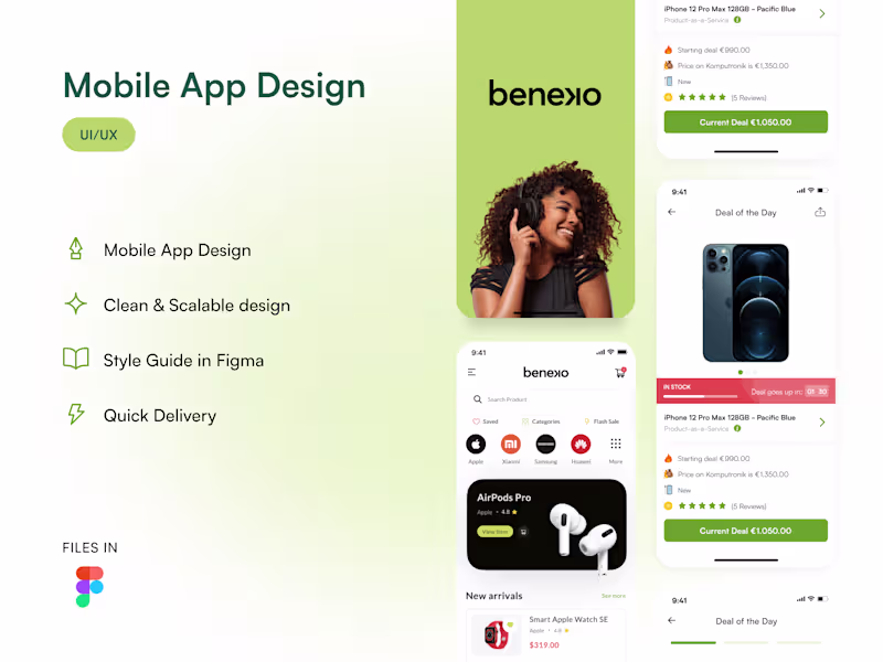 Cover image for 📱 Mobile App Design for Beneko · E-Commerce