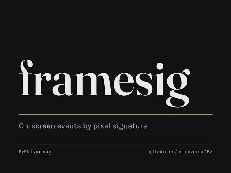 Cover image for framesig — on-screen events in video, found by pixel signature