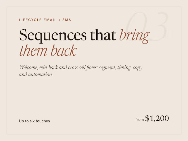 Cover image for Lifecycle Email and SMS Sequence Build
