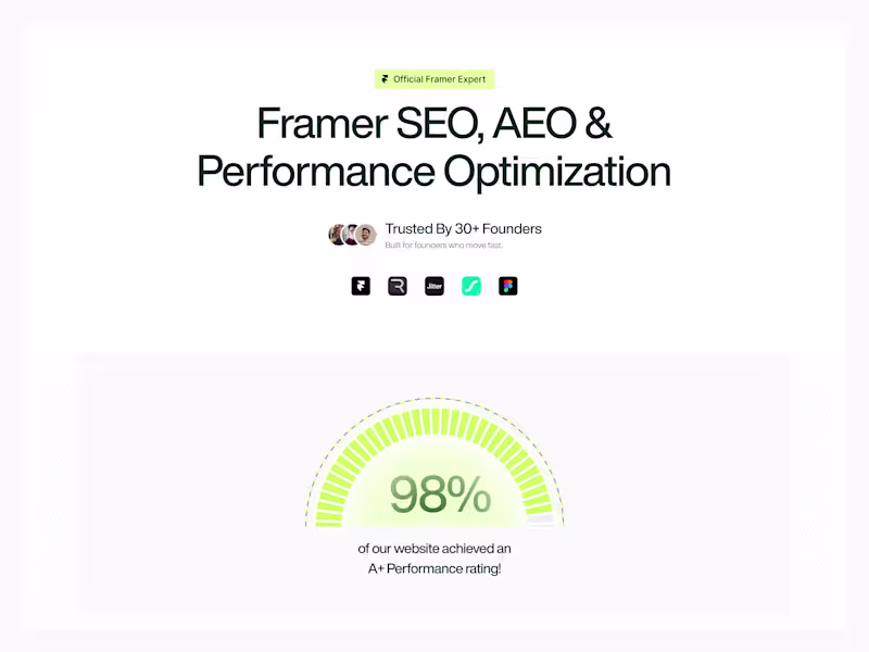 Cover image for Framer SEO, AEO & Performance Optimization