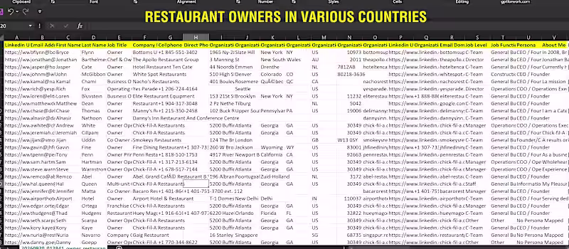 Cover image for RESTAURANT OWNERS LEADS FROM VARIOUS