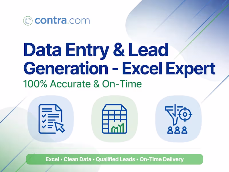 Cover image for Data Entry & Lead Generation - Excel Expert
