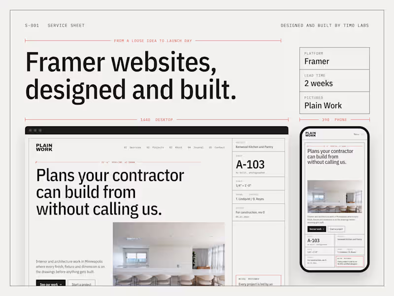 Cover image for Framer Website, Designed and Built