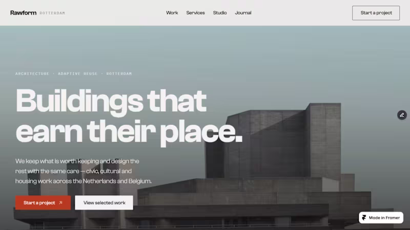 Cover image for Rawform — a Framer template