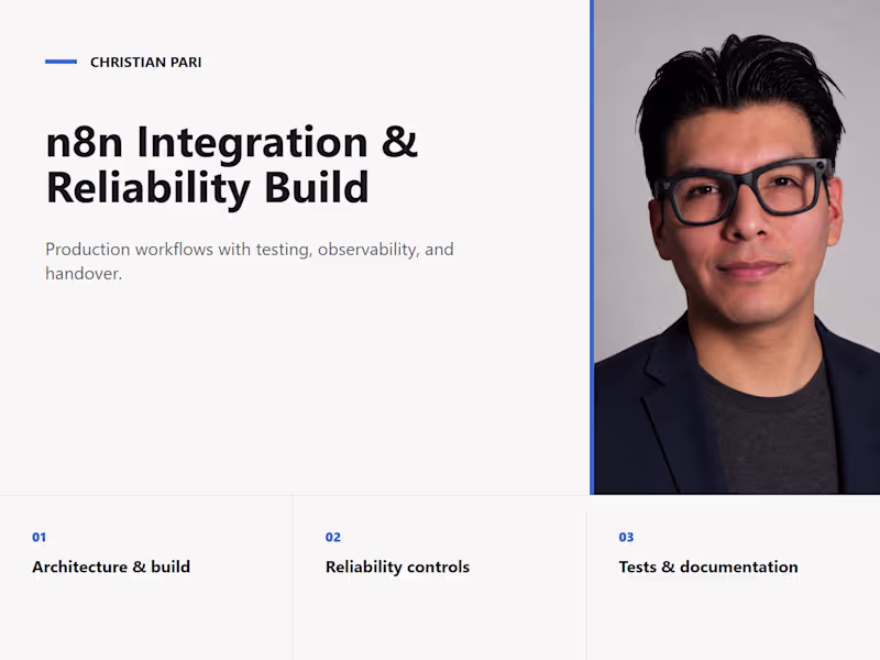 Cover image for n8n Integration & Reliability Build