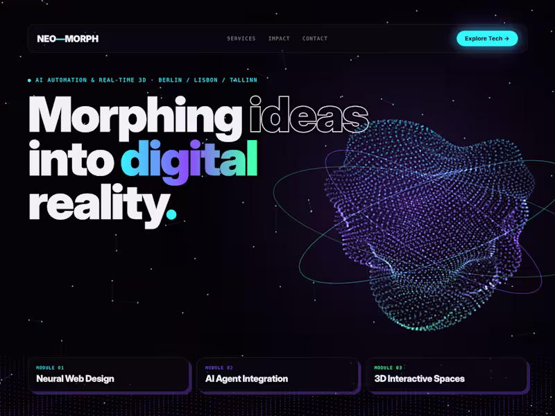 Cover image for 3D Interactive Landing Page