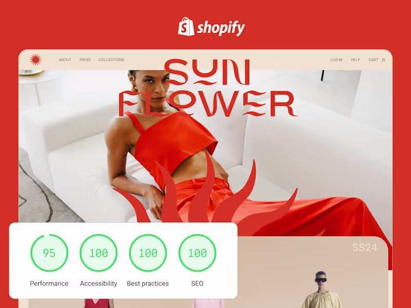 Cover image for Sunflower - custom Shopify theme for a fashion brand