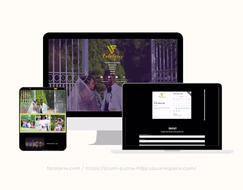Cover image for 360 Photo Booth & Photography Services Website