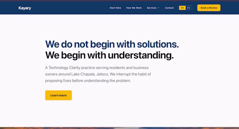 Cover image for Kayary — Technology Clarity Website
