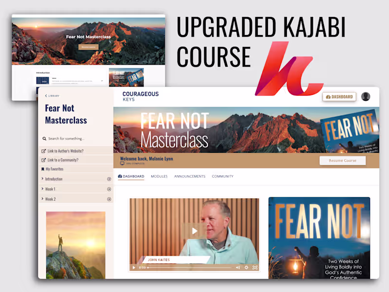 Cover image for Courageous Keys Kajabi Course UX Upgrade