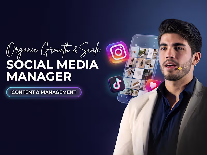 Cover image for professional social media manager & content creator for sales