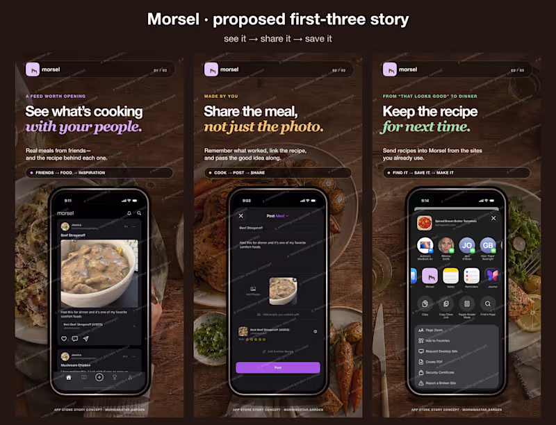 Cover image for Morsel Social Recipe Sharing —