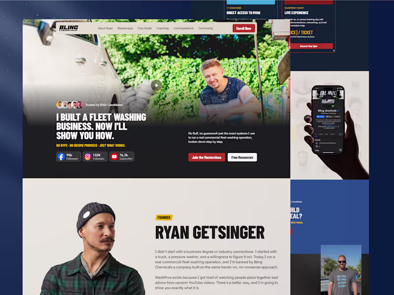 Cover image for WashPros — Full-Stack Brand, Funnel & Web Build 