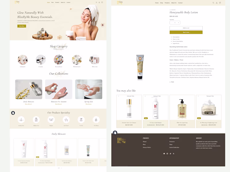 Cover image for Blissbyme Beauty Care | Shopify Website
