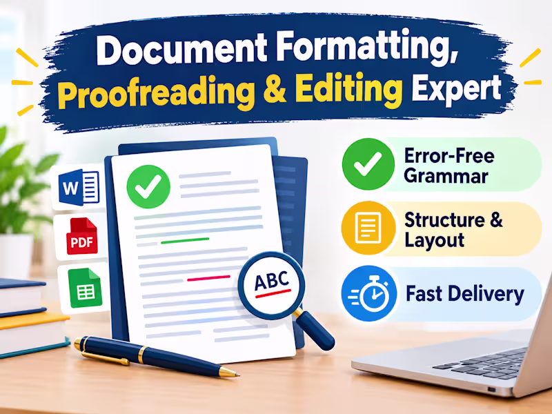 Cover image for Document Formatting, Proofreading & Editing