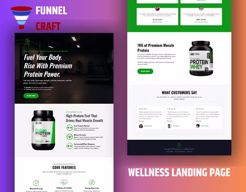 Cover image for HIGH-CONVERTING WELLNESS & PROTEIN LANDING
