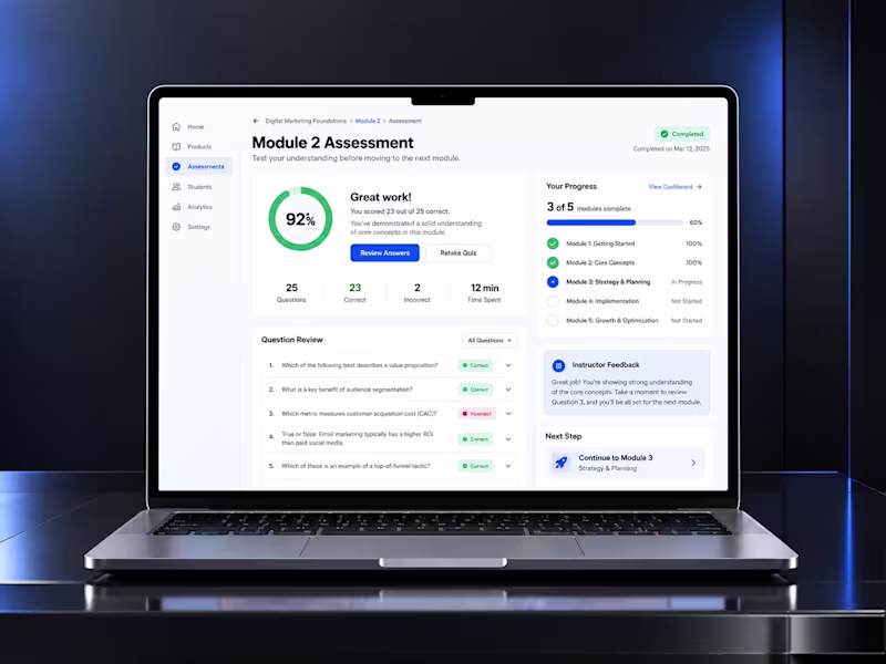 Cover image for Kajabi Assessments & Progress Tracking Setup