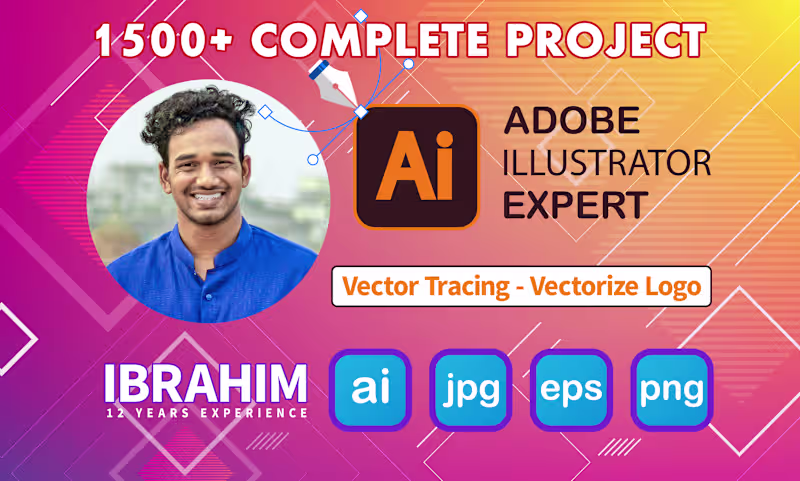 Cover image for Adobe Illustrator, Vector art illustration, Vector Tracing